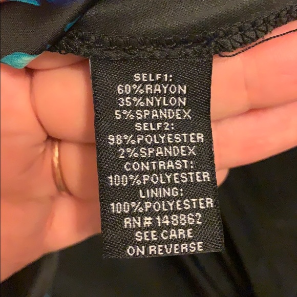 Floral Print Mock Neck Hi Lo Dress - Picture 6 of 7